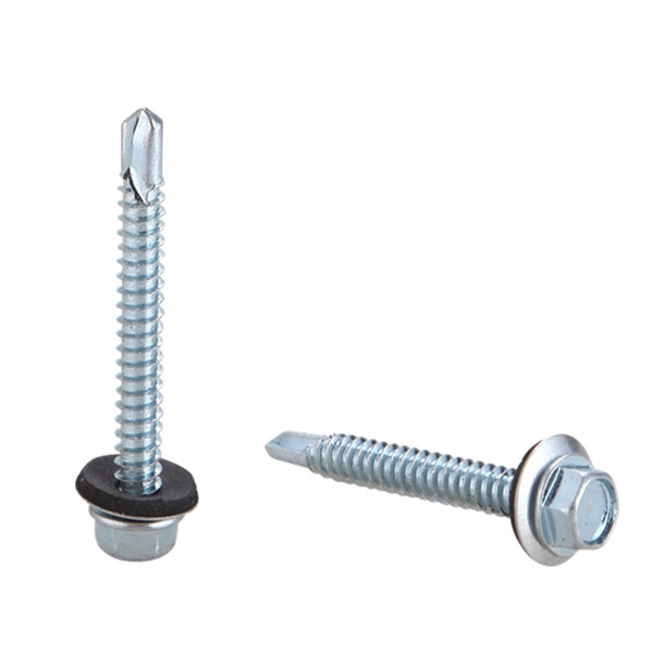 Hex head self drilling screw with bonded washer