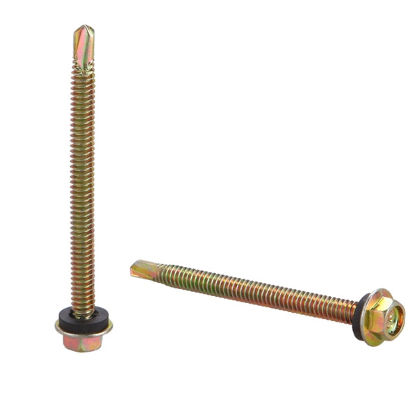 Hex head self drilling screw with EPDM washer